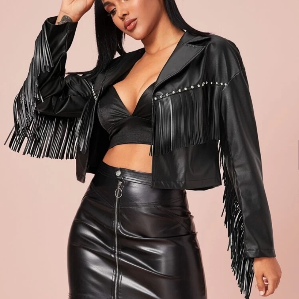faux leather jacket